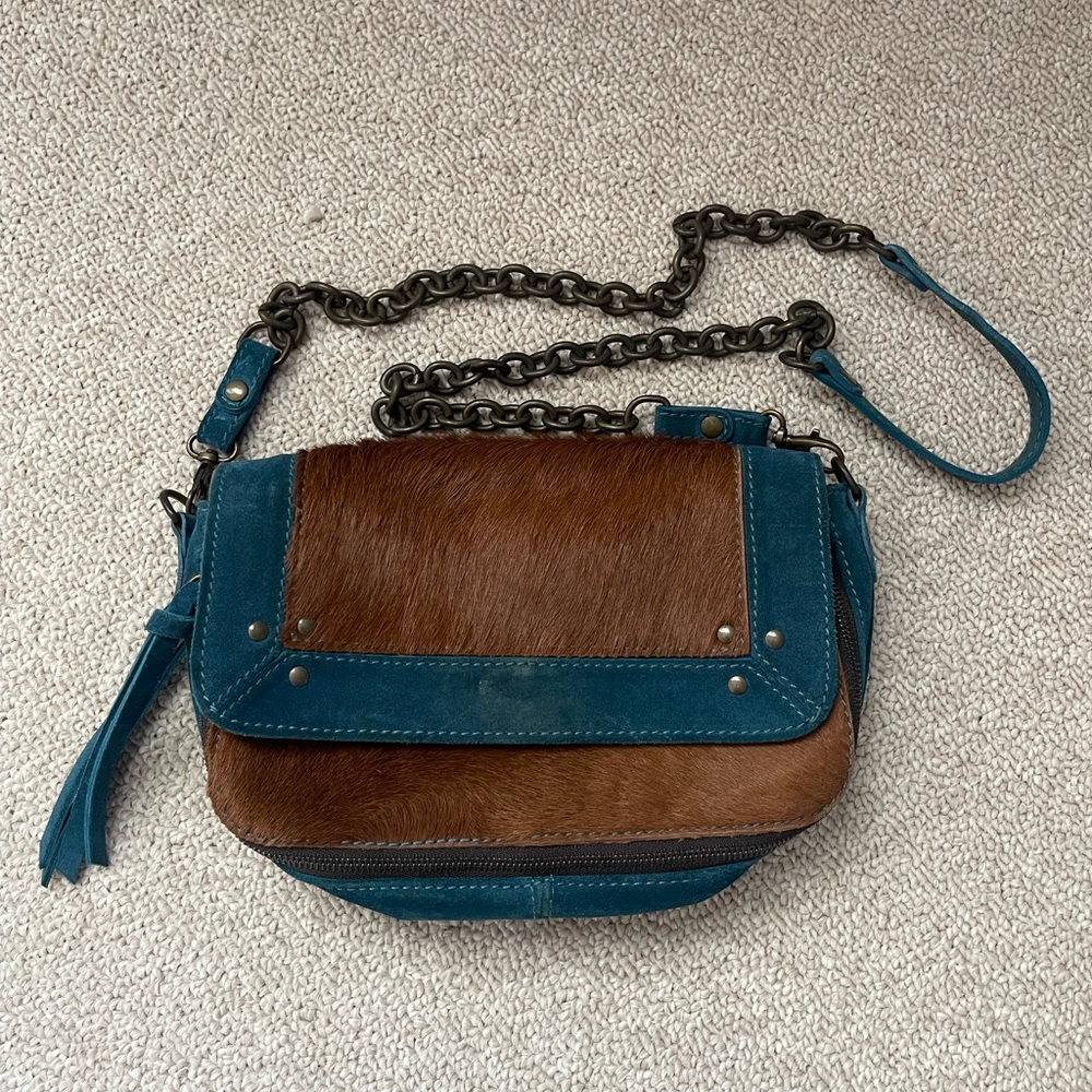 Italian Leather Sundance catalog purse expandable sides cowgirl